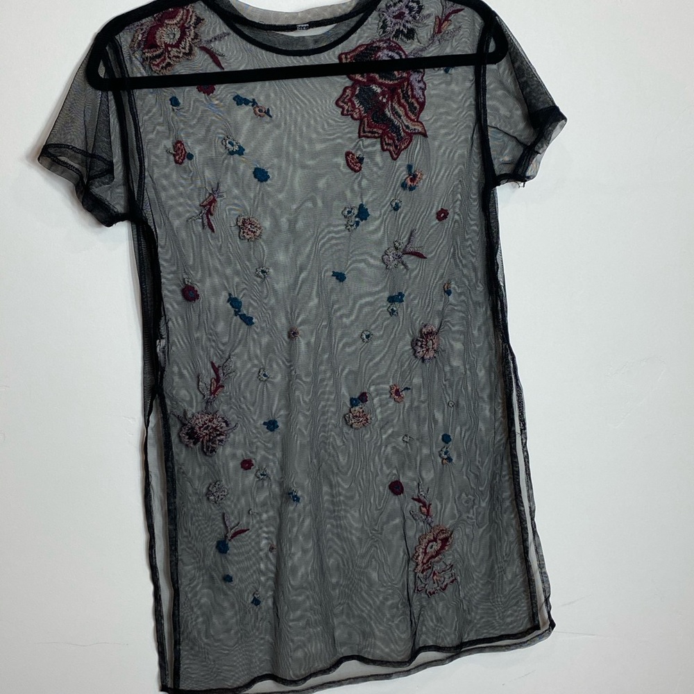 Sheer embroidered tunic shirt - Picture 2 of 8